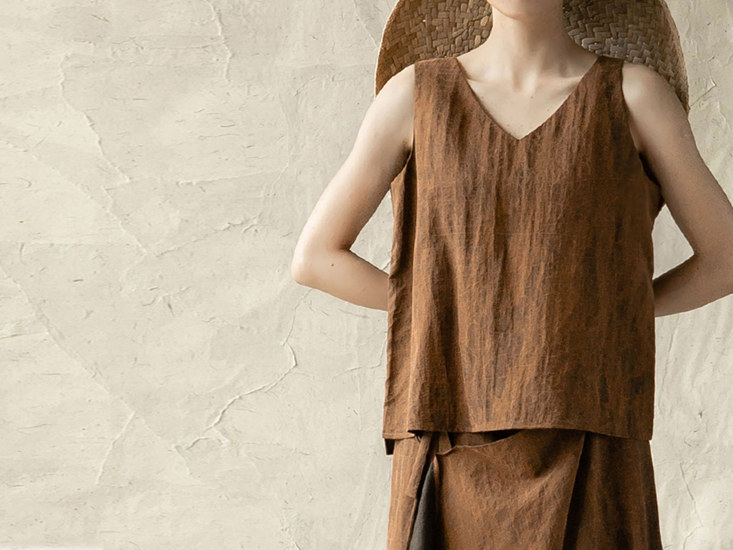 edoa Cracked Mud Silk Tank