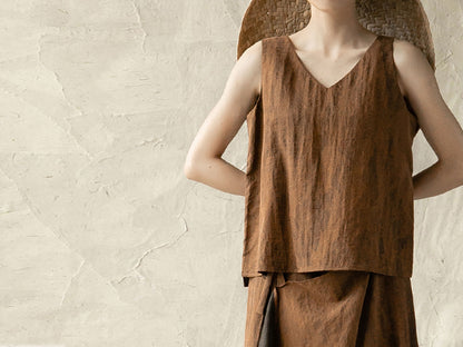 edoa Cracked Mud Silk Tank