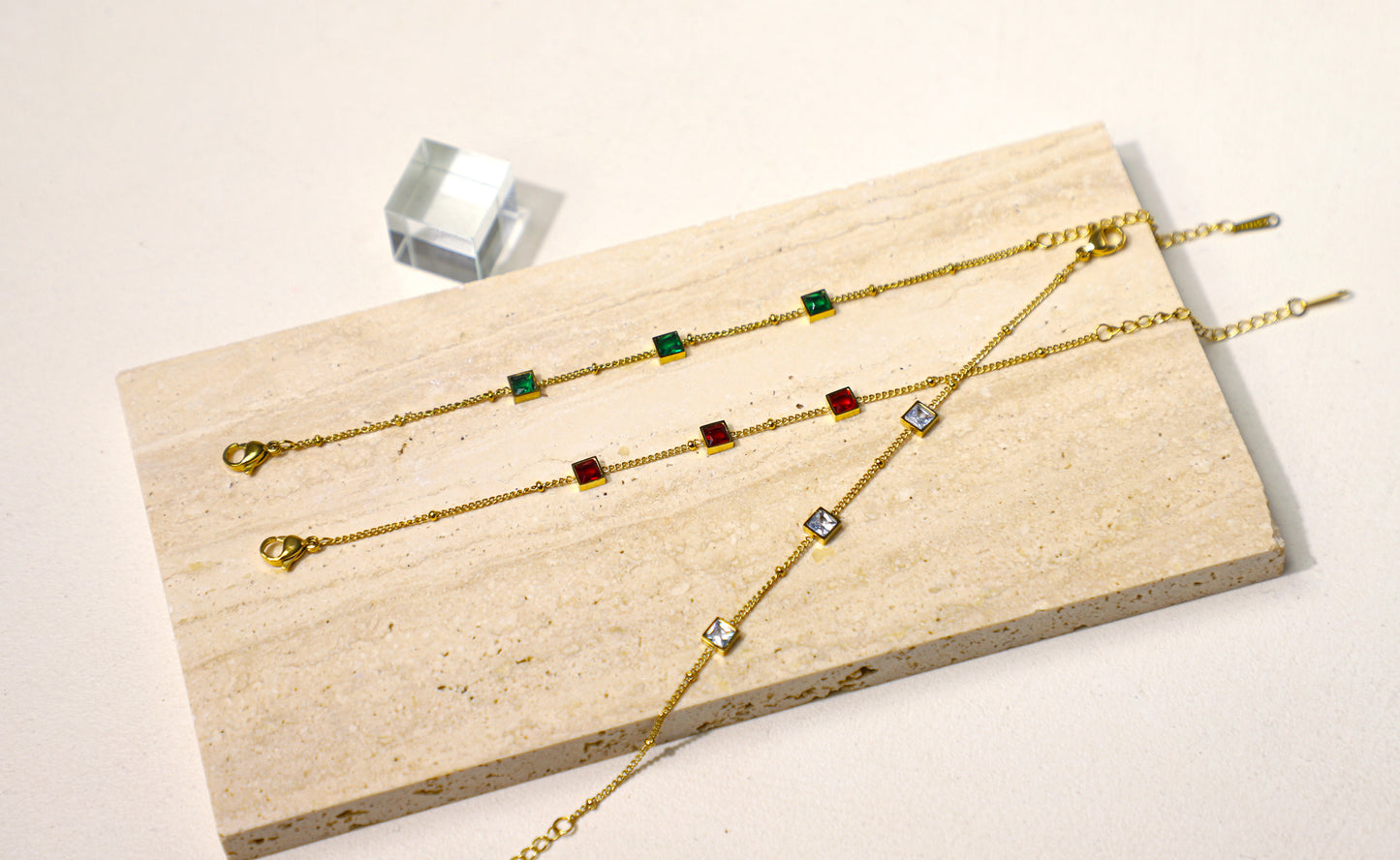 square birthstone bracelet