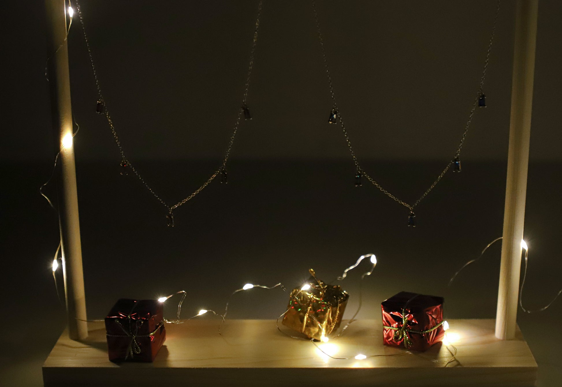edoa Baguette Birthstone Station Necklace