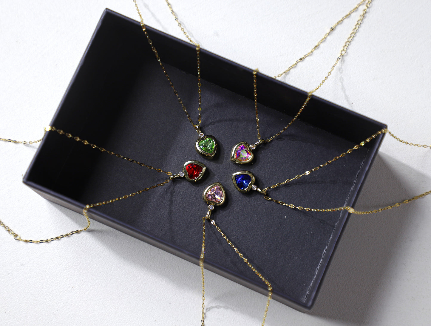 edoa Vintage Heart Gemstone Necklace