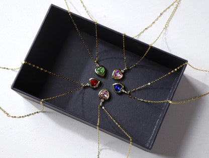 edoa Vintage Heart Gemstone Necklace