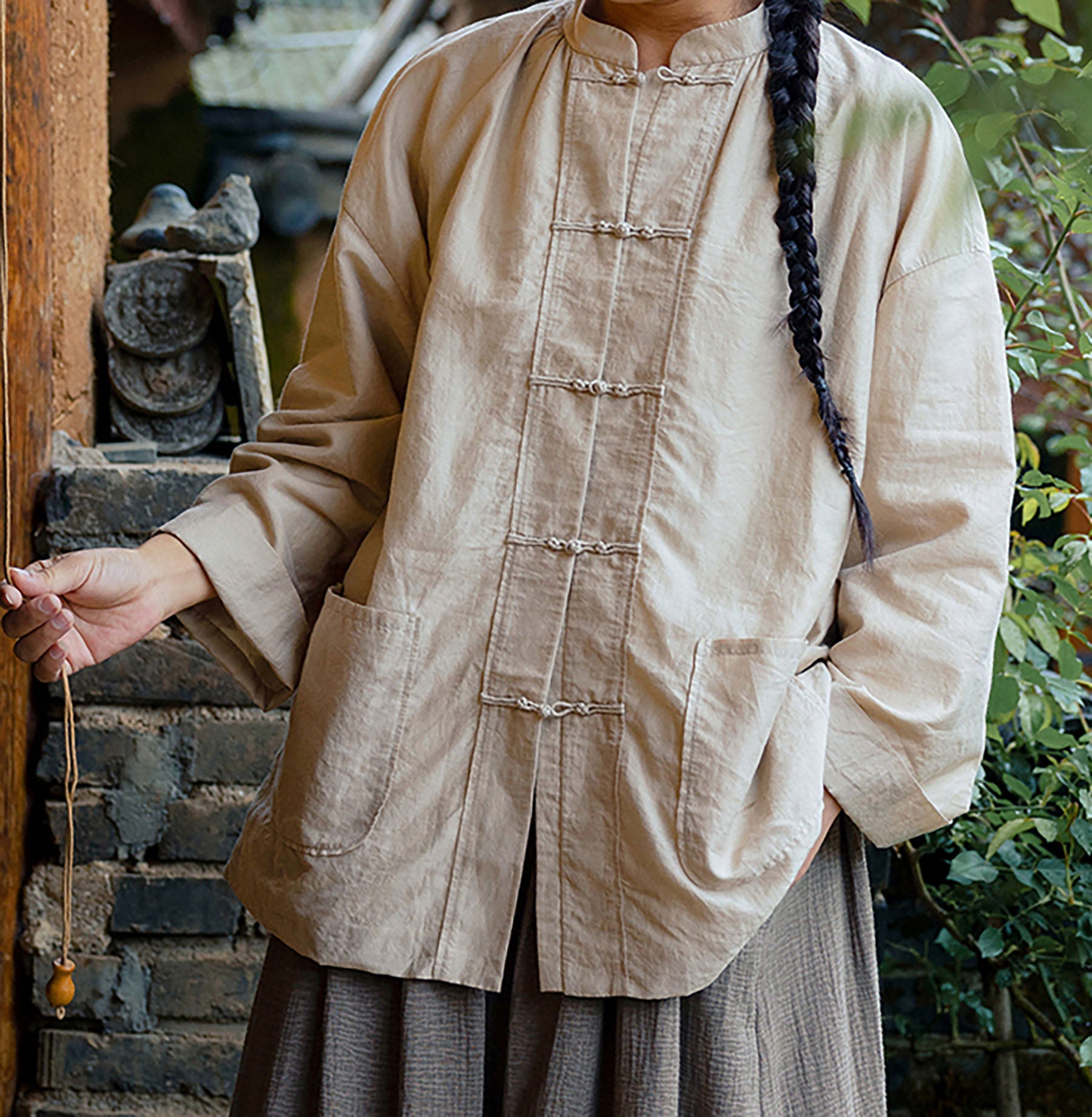 edoa Tussah Silk Tang Suit Jacket 