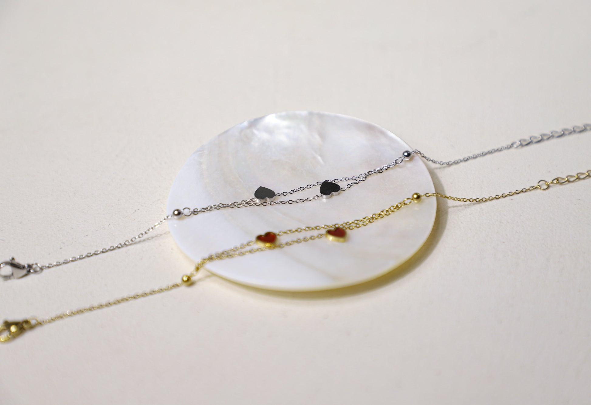 duo heart valentine's bracelet