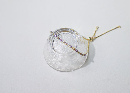 edoa Baguette Birthstone Slider Bracelet