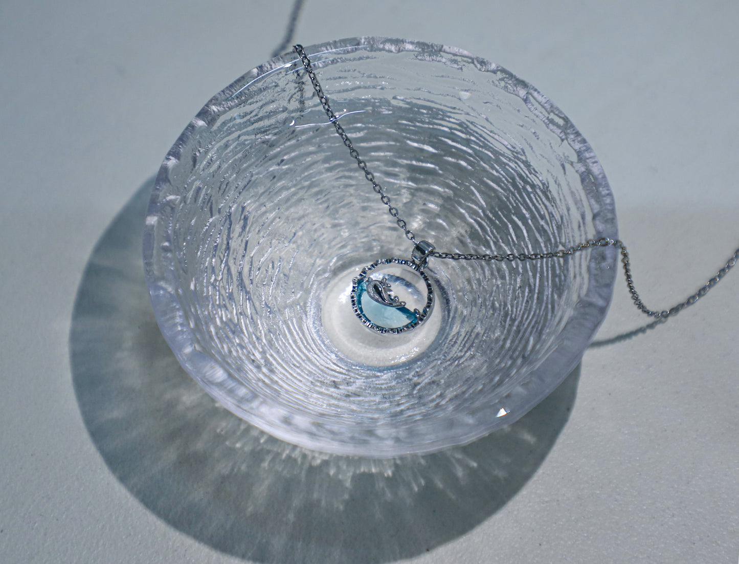 edoa Blue Ocean Whale Pendant Necklace