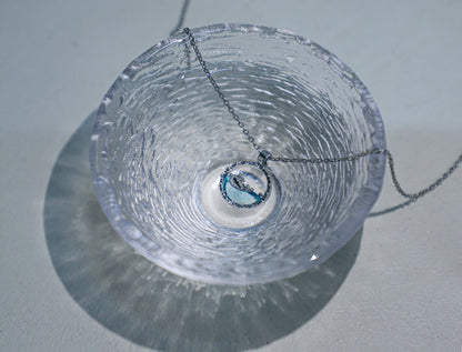 edoa Blue Ocean Whale Pendant Necklace