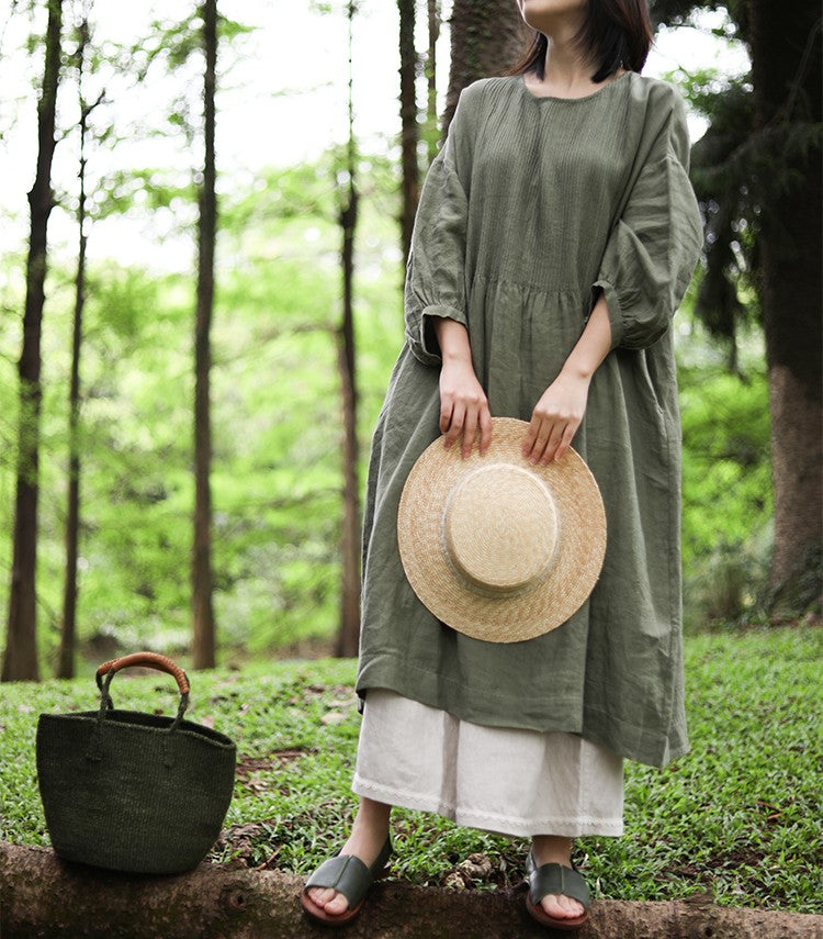 edoa Hand Pintucked Linen Tunic