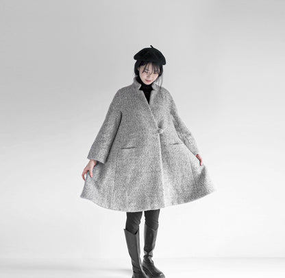 edoa loop-yarns wool trapeze coat