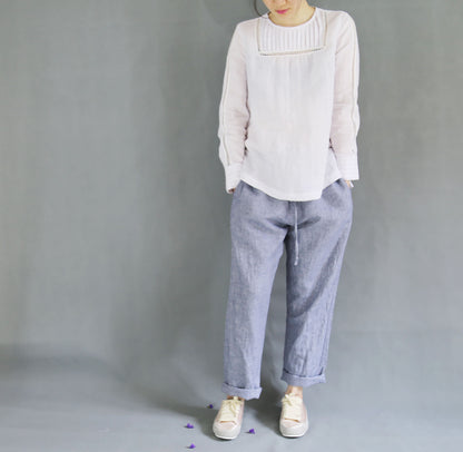 edoa French Linen Blend Victorian Top