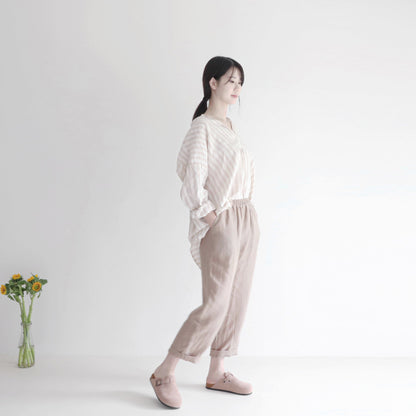 edoa linen pants with elastic waistband