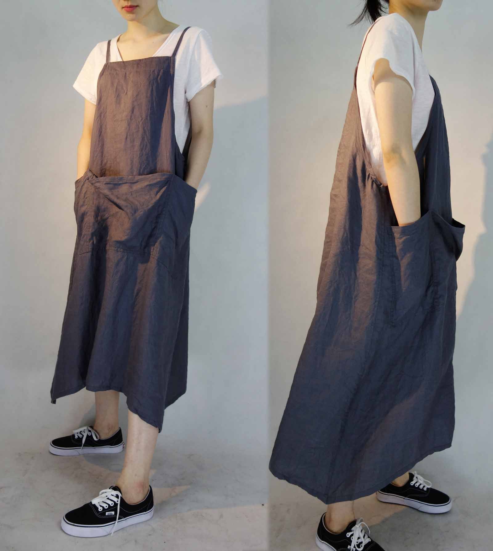 edoa Linen Pinafore Dress