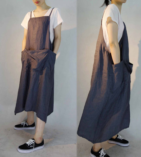 edoa Linen Pinafore Dress