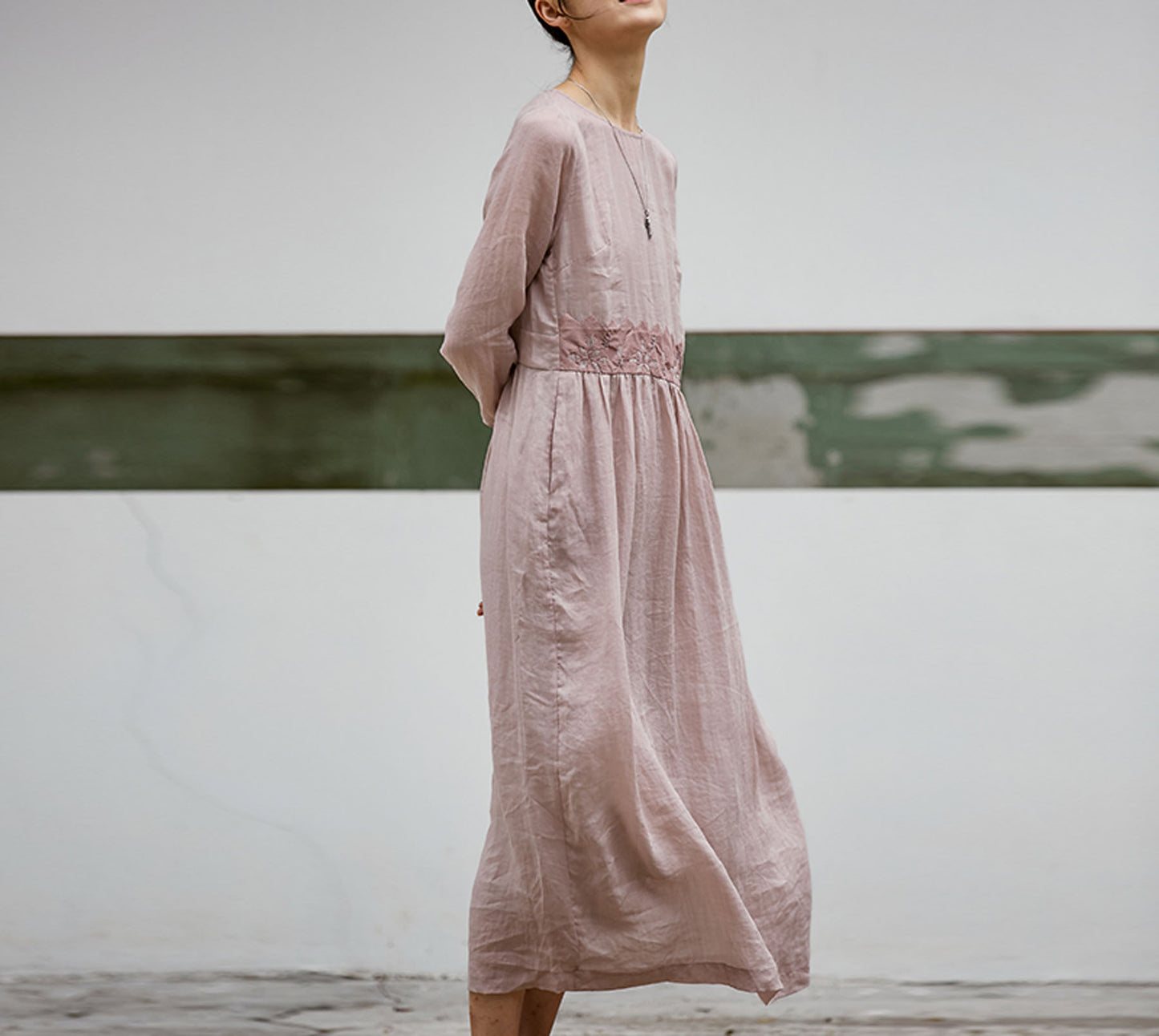 edoa High Counted Ramie Dress