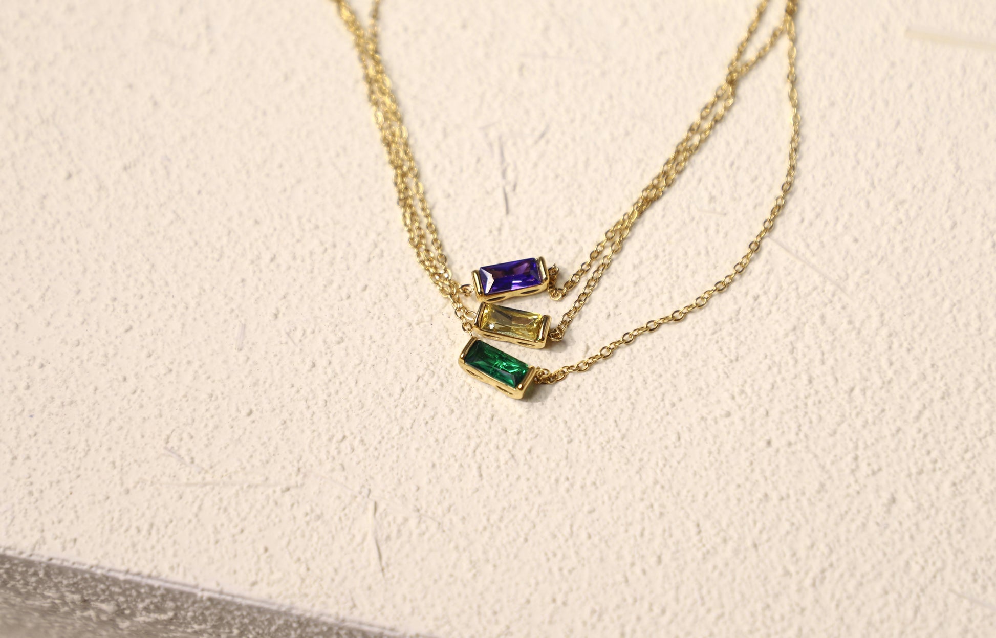 baguette birthstone necklace