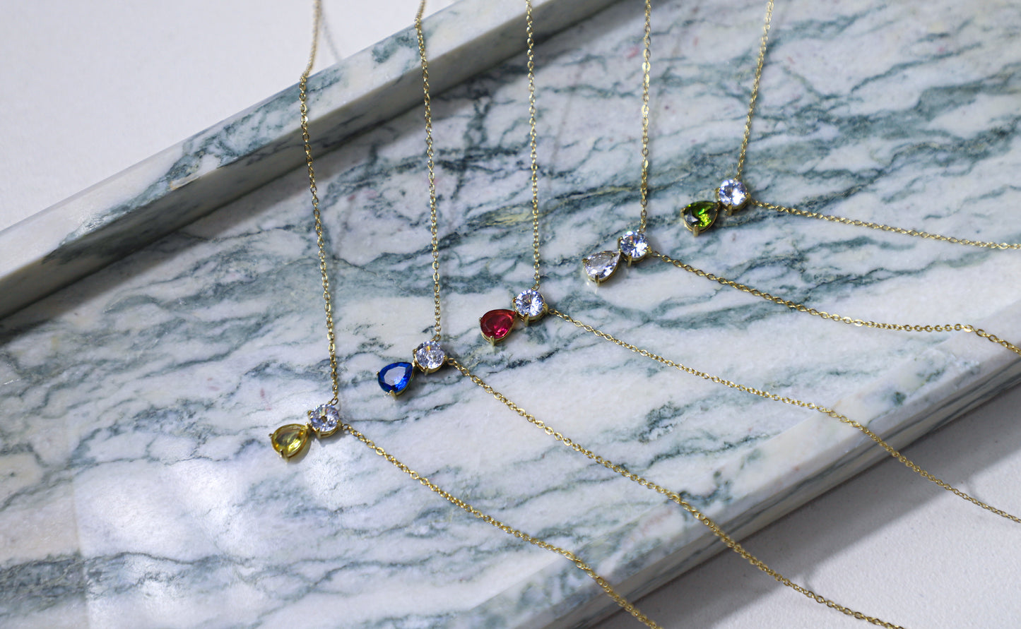 edoa Toi et Moi Birthstone Necklace