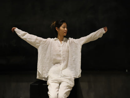 edoa Super Loose Linen Poet Shirt