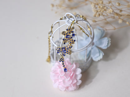 edoa Sapphire Duo Butterfly Necklace