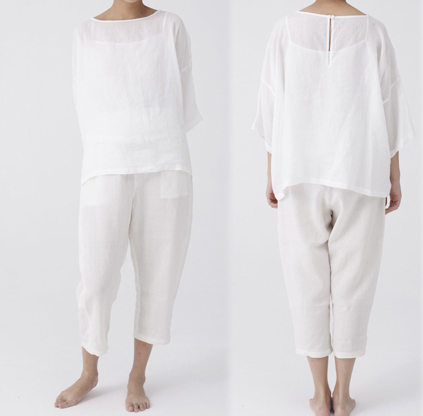 edoa Washed Ramie Smock Top