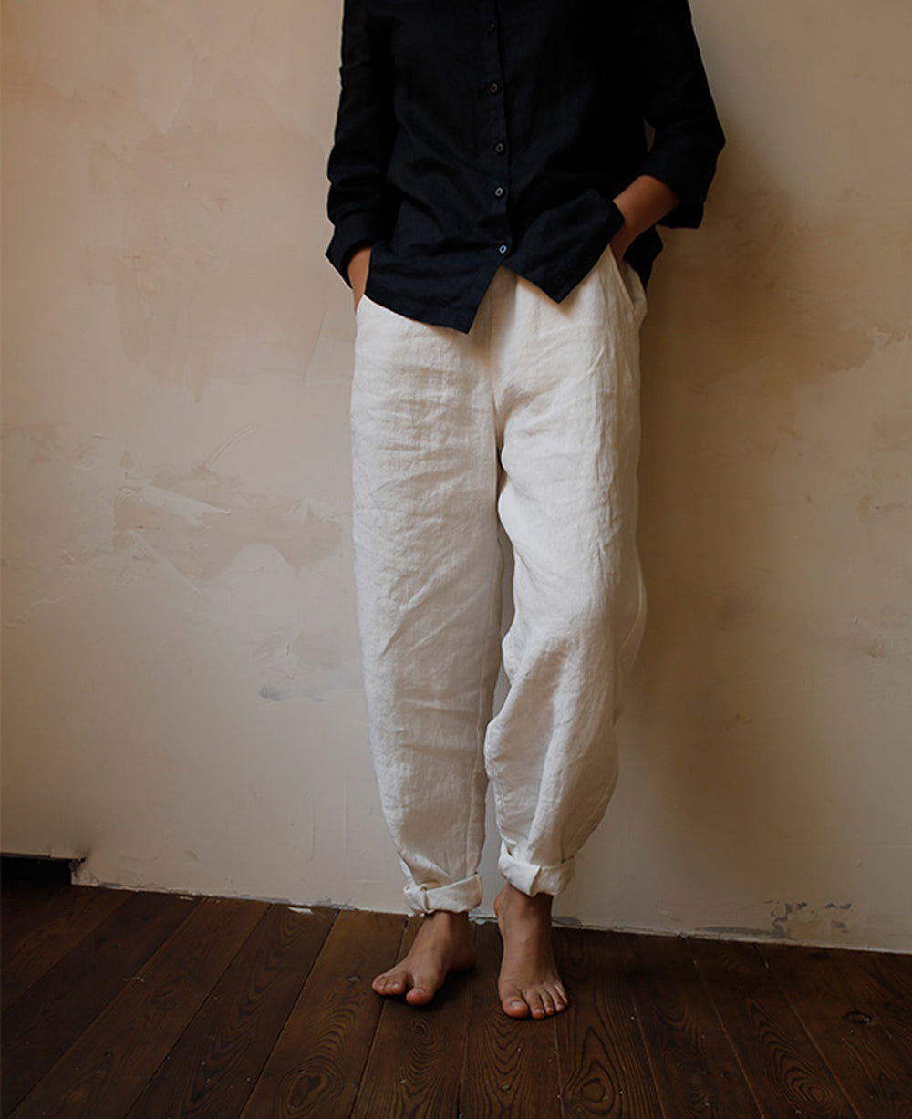 edoa Slightly Tapered Linen Pants