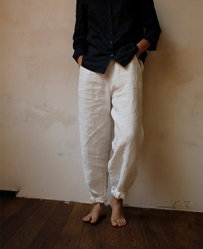 edoa Slightly Tapered Linen Pants