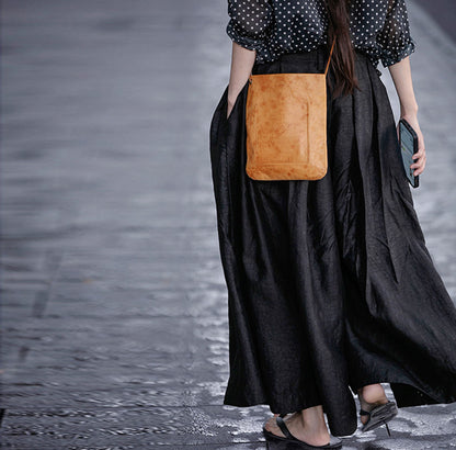 edoa Cracked Mud Silk Wide Leg Pleated Skants