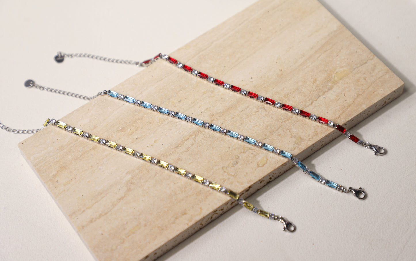 edoa Baguette Birthstone Tennis Bracelet