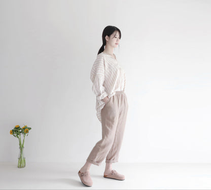 edoa linen striped blouse
