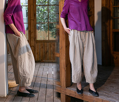edoa Flax Tapered Linen Pants