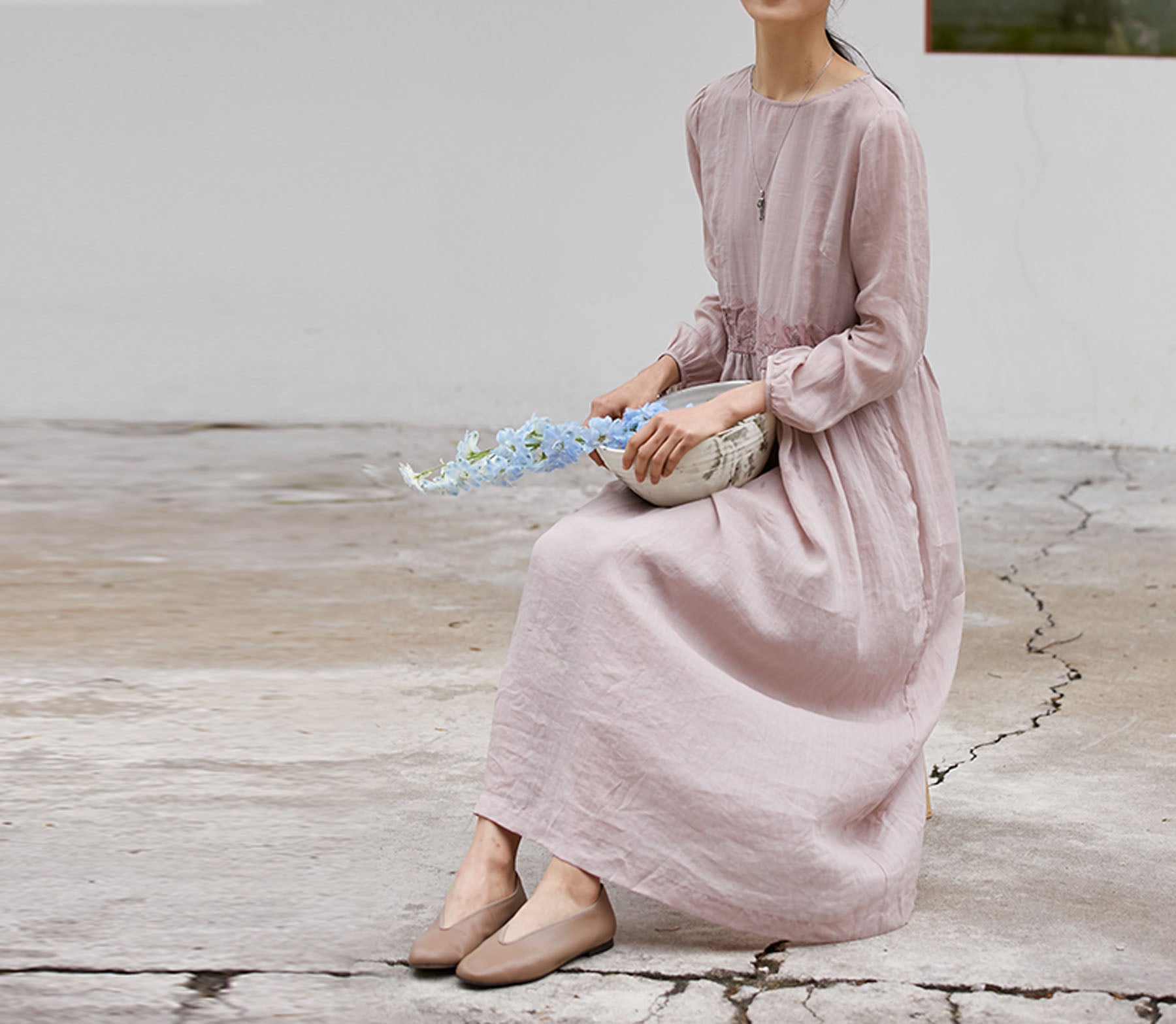 edoa High Counted Ramie Dress