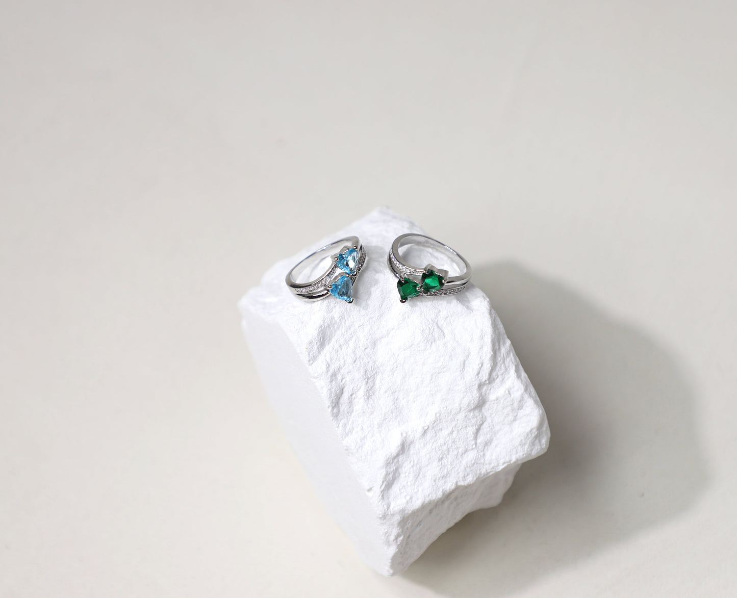 Duo heart ring