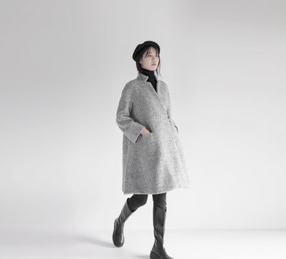edoa loop-yarns wool trapeze coat