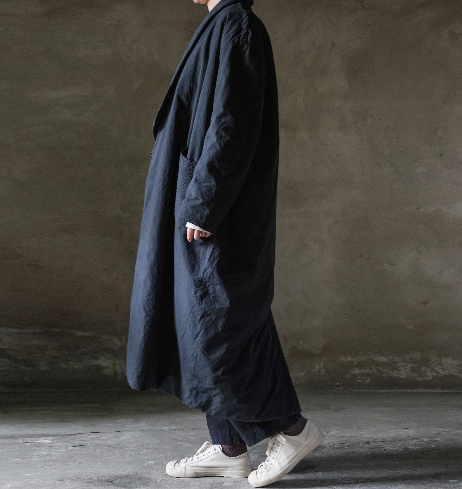 edoa Paper Cotton Padding Cocoon Coat