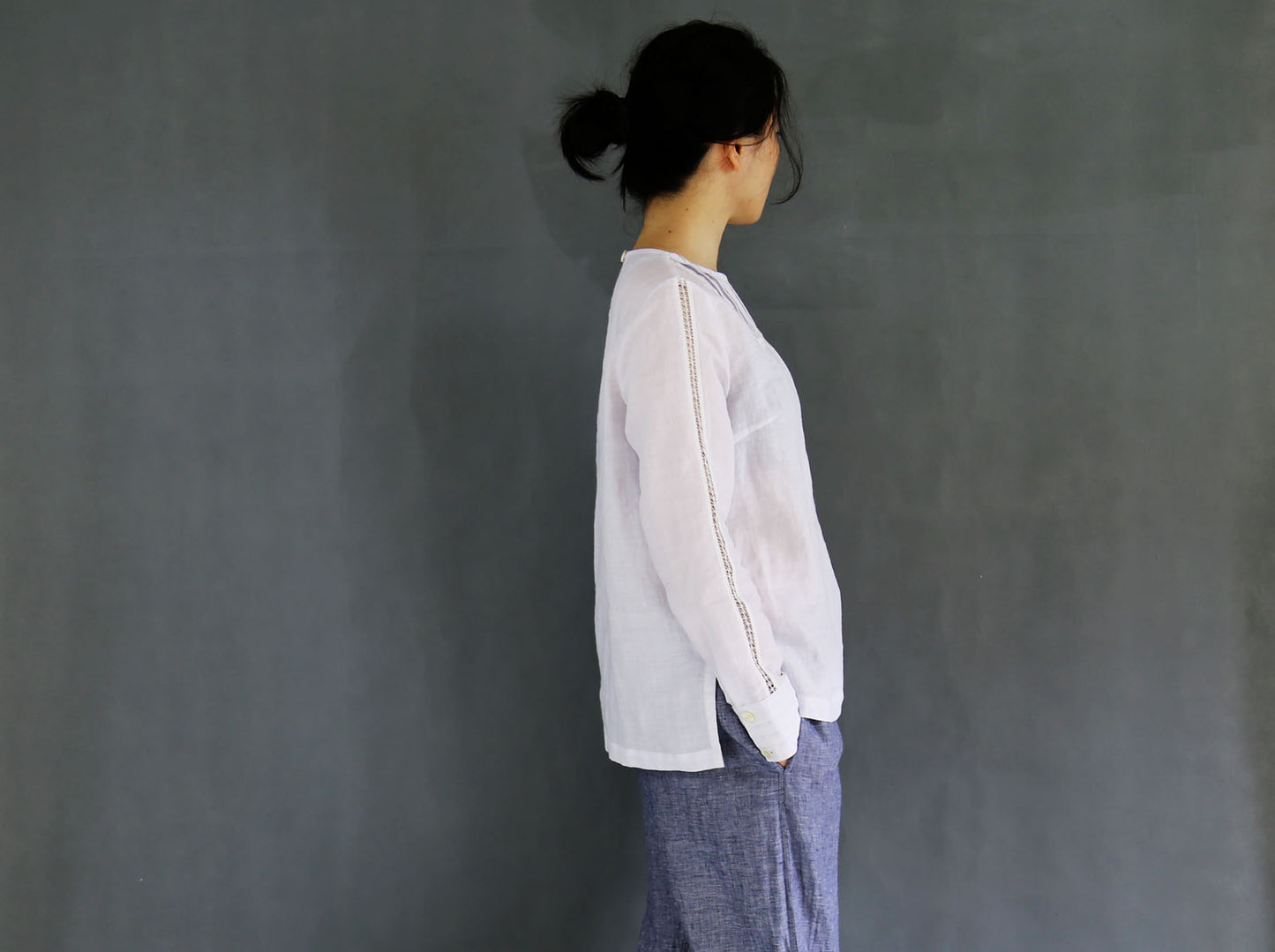 edoa French Linen Blend Victorian Top