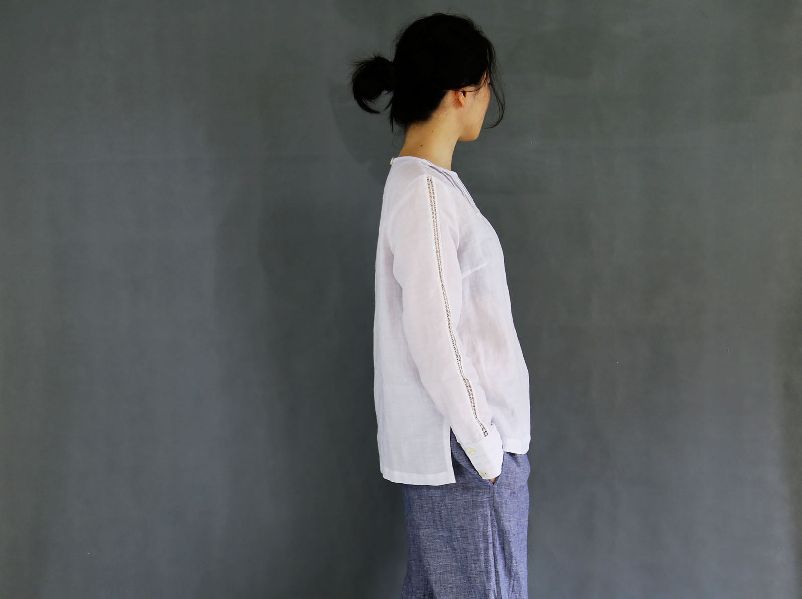 edoa French Linen Blend Victorian Top