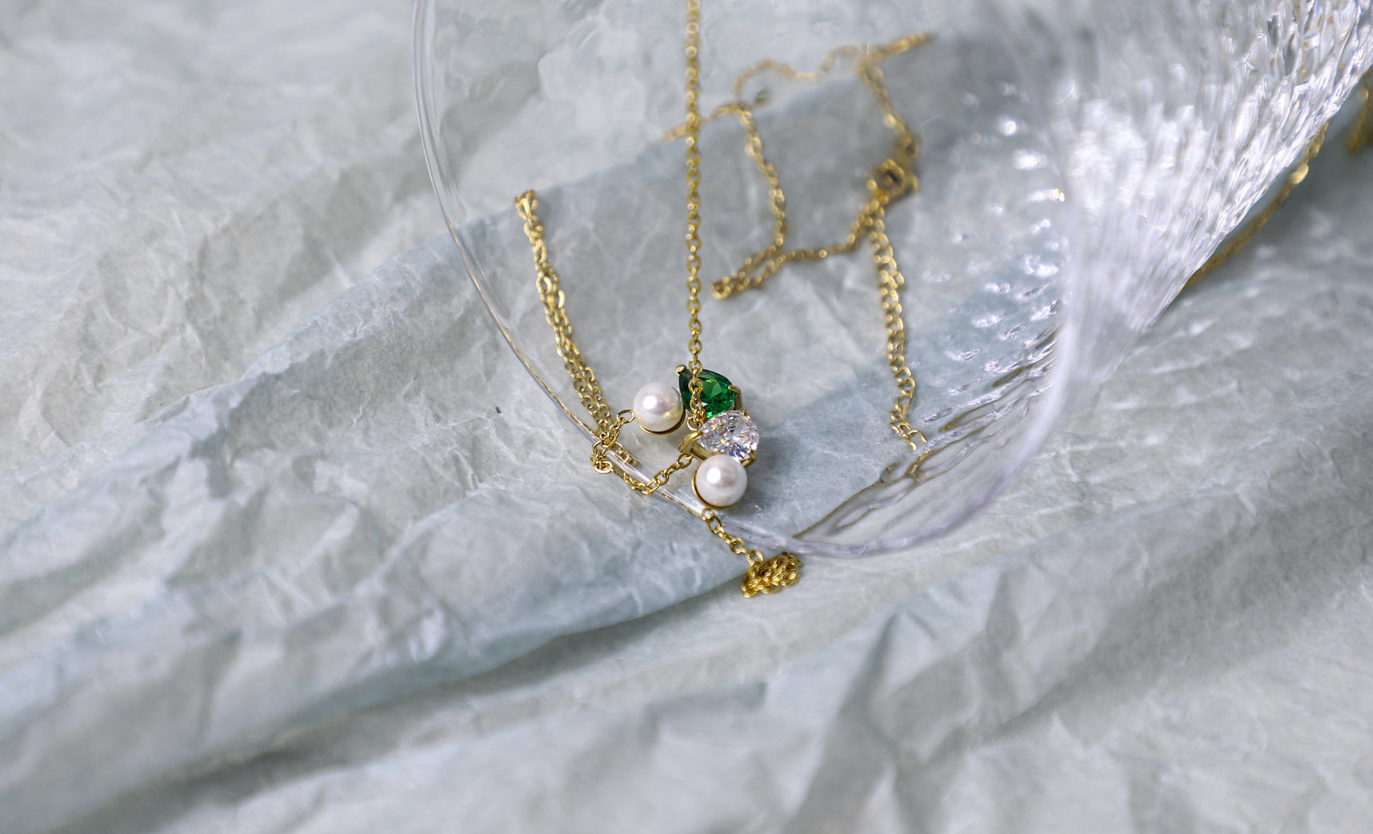 Pearl teardrop birthstone necklace