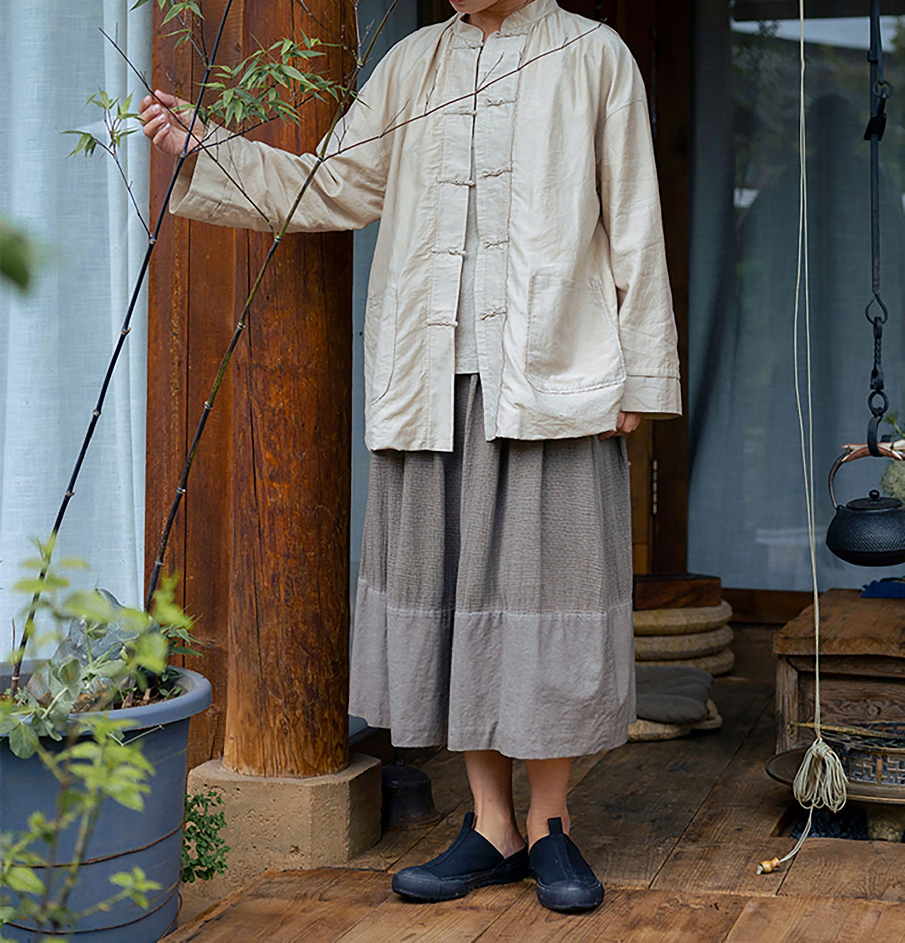 edoa Tussah Silk Tang Suit Jacket 