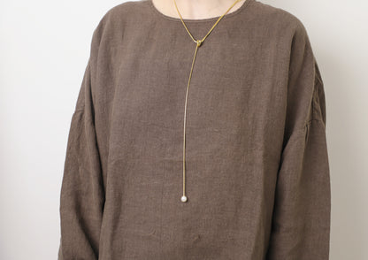 edoa Pearl Heart Slider Necklace