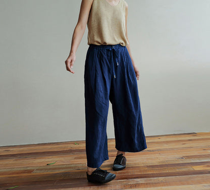 edoa Plant Dyed Linen Gaucho Pants