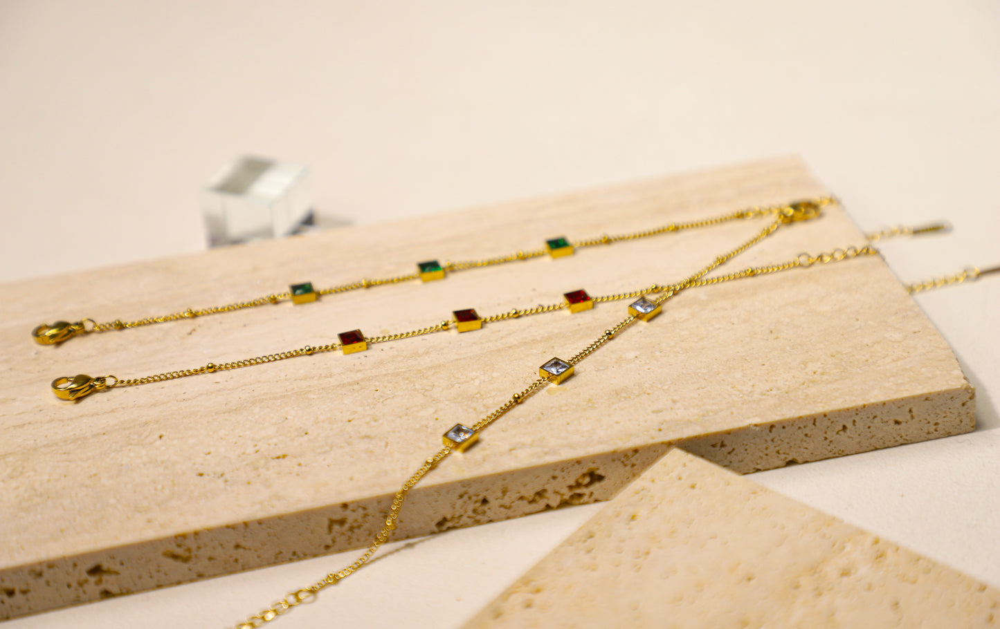 square birthstone bracelet