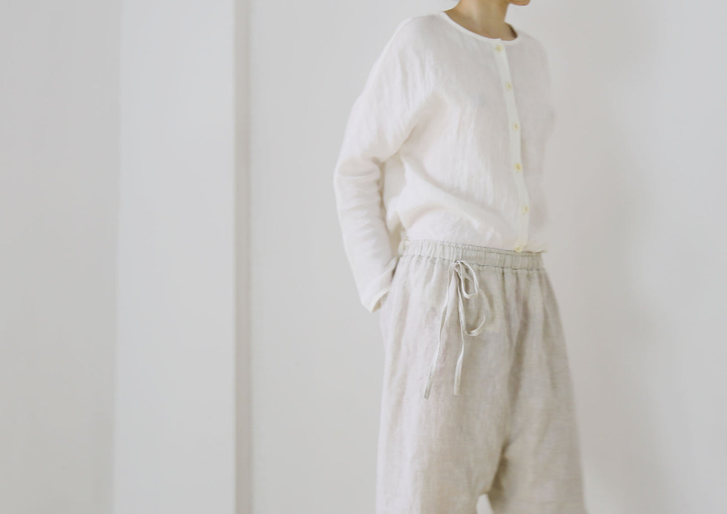 edoa Flax Linen Harem Pants
