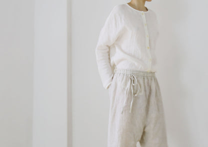 edoa Flax Linen Harem Pants