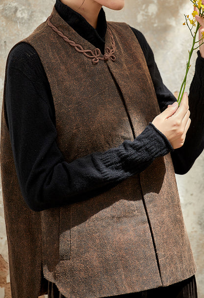 edoa Mud Silk Chinese Padded Vest 
