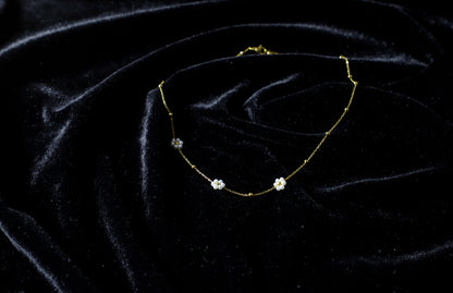 edoa Daisy Pearl Sattelite Necklace