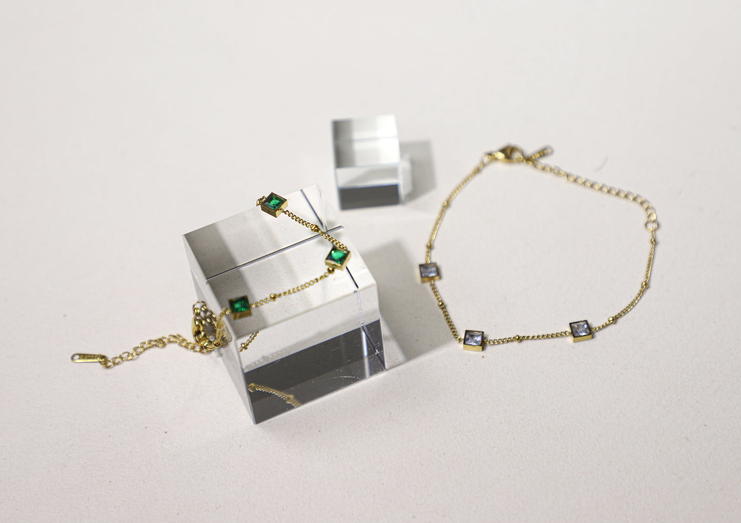 square birthstone bracelet