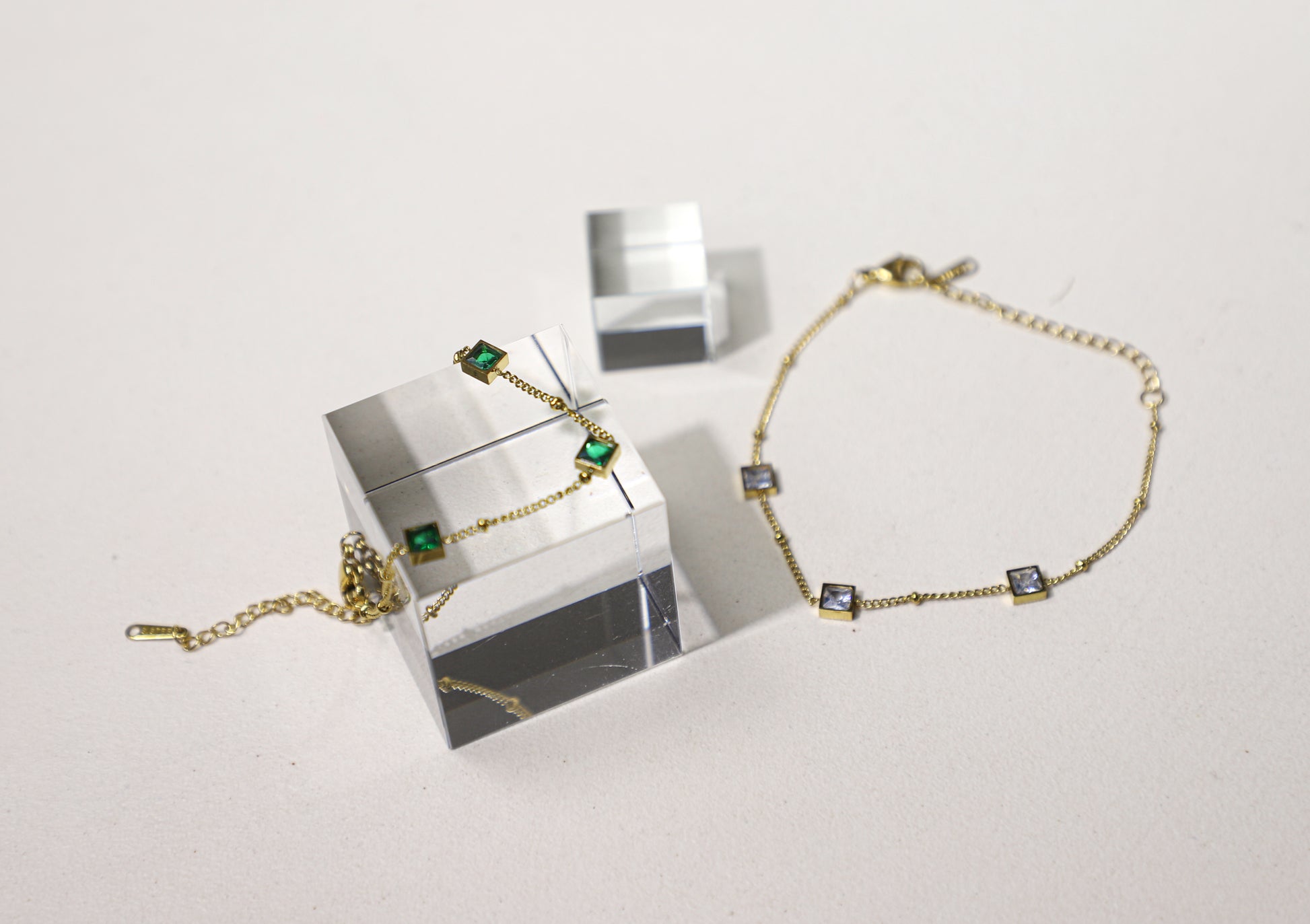 square birthstone bracelet
