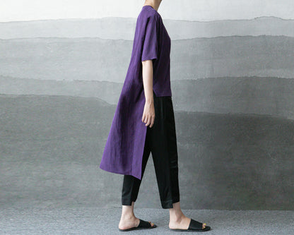 edoa Cracked Mud Silk Tunic Top