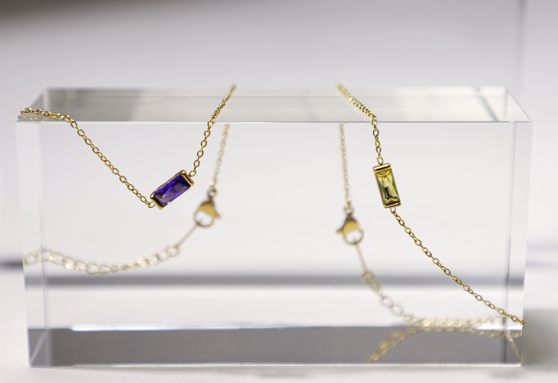 baguette birthstone necklace