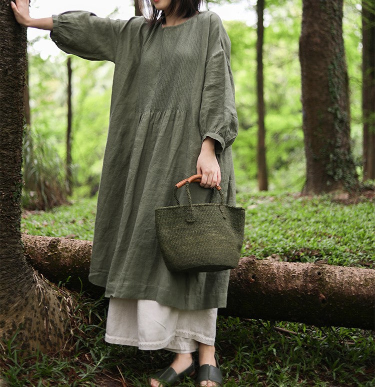 edoa Hand Pintucked Linen Tunic