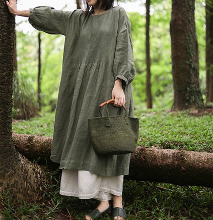 edoa Hand Pintucked Linen Tunic